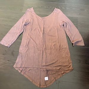 Deep V taupe shirt/ tunic
